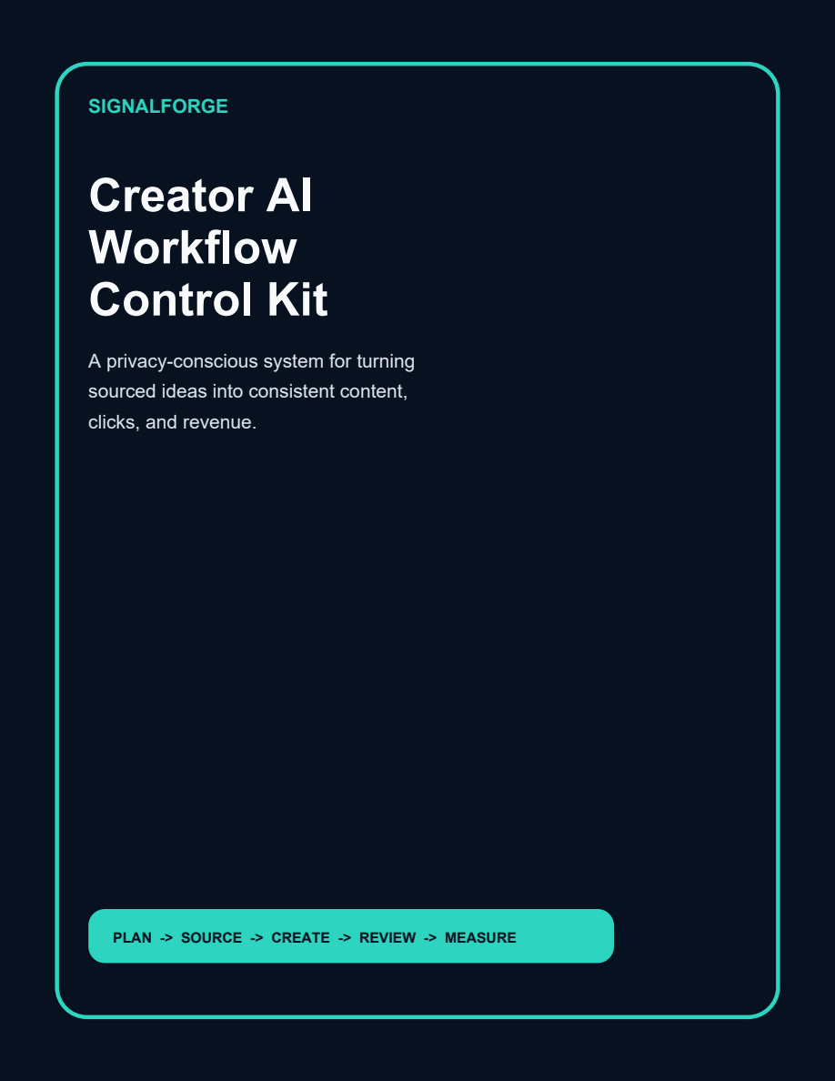 Cover of the Creator AI Workflow Control Kit